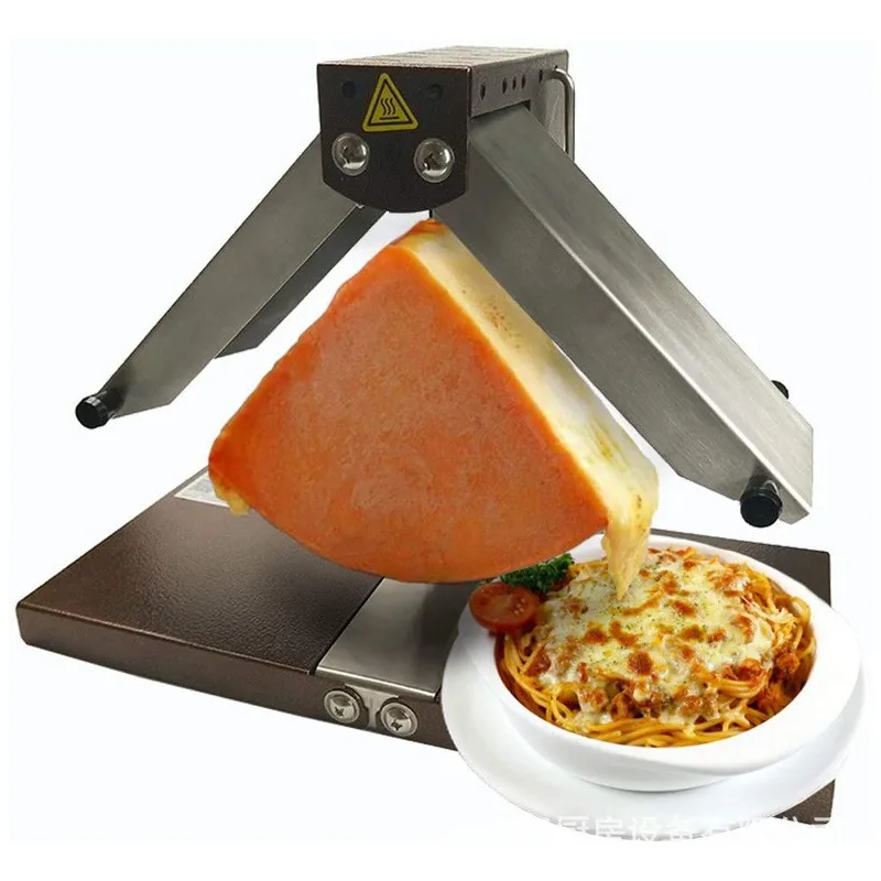 Restaurant Folding Double Grill Electric Wheel Cheese Heating Light Triangle Swiss Raclette Gruyere Cheese Melting Heater