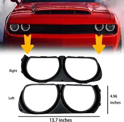 New Front Headlight Bezel Trim Left and Right Pair Compatible with Dodge Challenger 2015-2021, CH2511101 14889554 68259053AB CH2
