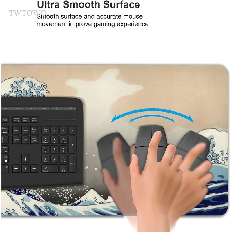 Janpanese Great Wave Mouse Pad Gamer XL Large Computer Home Mousepad XXL MousePads Natural Rubber Office Table Mat Mouse Mats