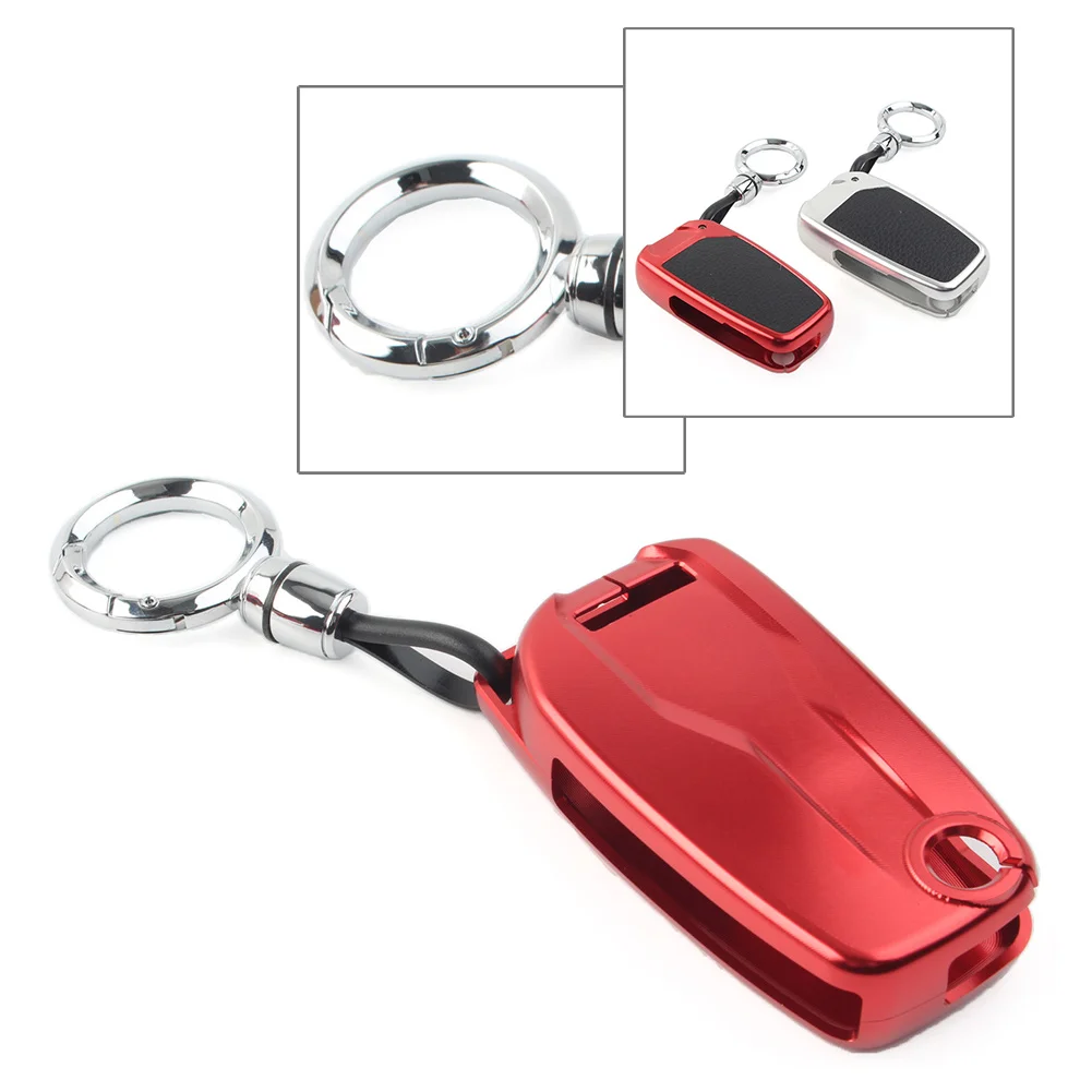 Aluminum Alloy Motorcycle Key Case Shell Cover For Ducati Diavel MTS1260s MTS950s MTS1260 Enduro Silver/Red