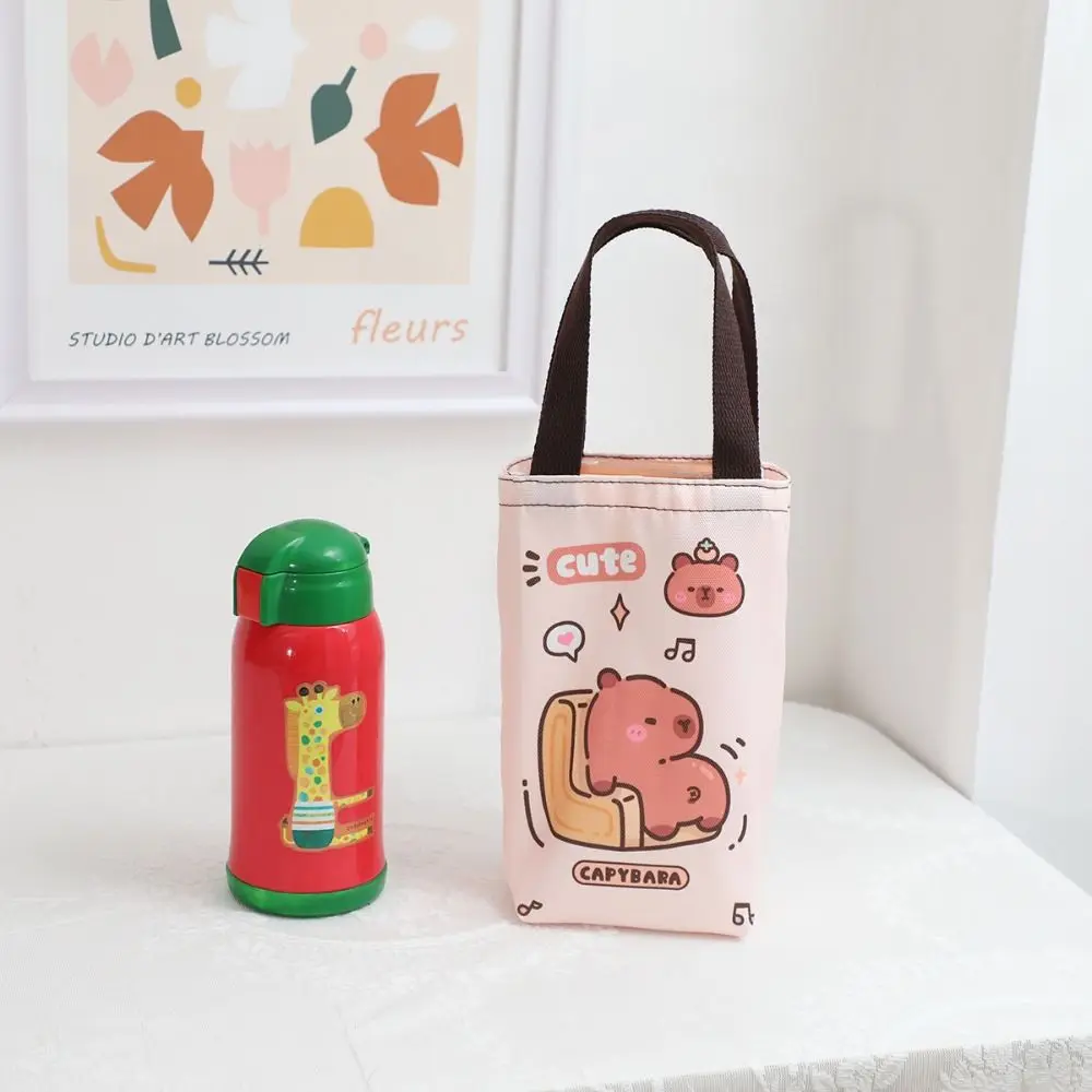 Cute Handbag Capybara Canvas Bag Children Bag Water Cup Storage Bag Cartoon Water Cup Bag Messenger Bag Umbrella Storage