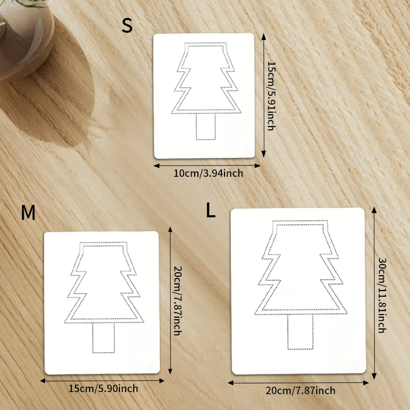 YOMDID 1pc Christmas Tree Sewing Template For Quilting, DIY Christmas Gift Bags, Craft Hollow-Out Template With Tree Pattern - view 6