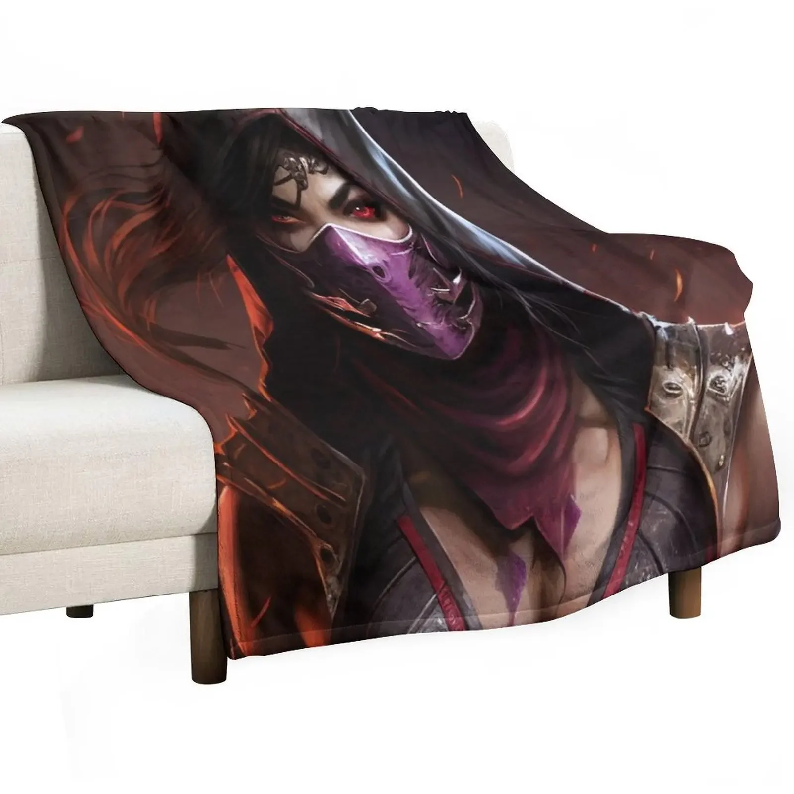 Mileena Throw Blanket Cute Plaid Flannel Hairy Blankets