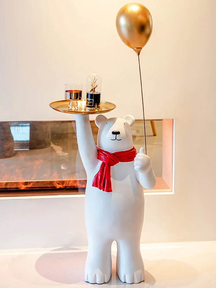 

Home Decor Cartoon Balloon Bear Statue Nordic Live Room Decor Large Ornament Resin Statue Sculpture Office Decoration Figurin