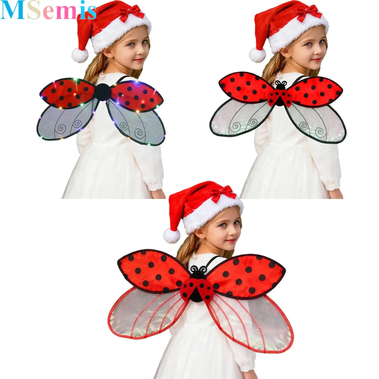 

Kids Insect Cosplay Wings Lady Bug Dress Up Wings Costume Accessory for Stage Performance Festival Themed Activities