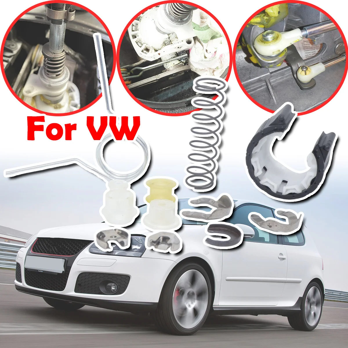 

For VW Golf MK4 Passat B6 Beetle Bora Jetta Manual Shifter Bushing Kit Gearbox Lever Selector linkage End Clips Car Accessories