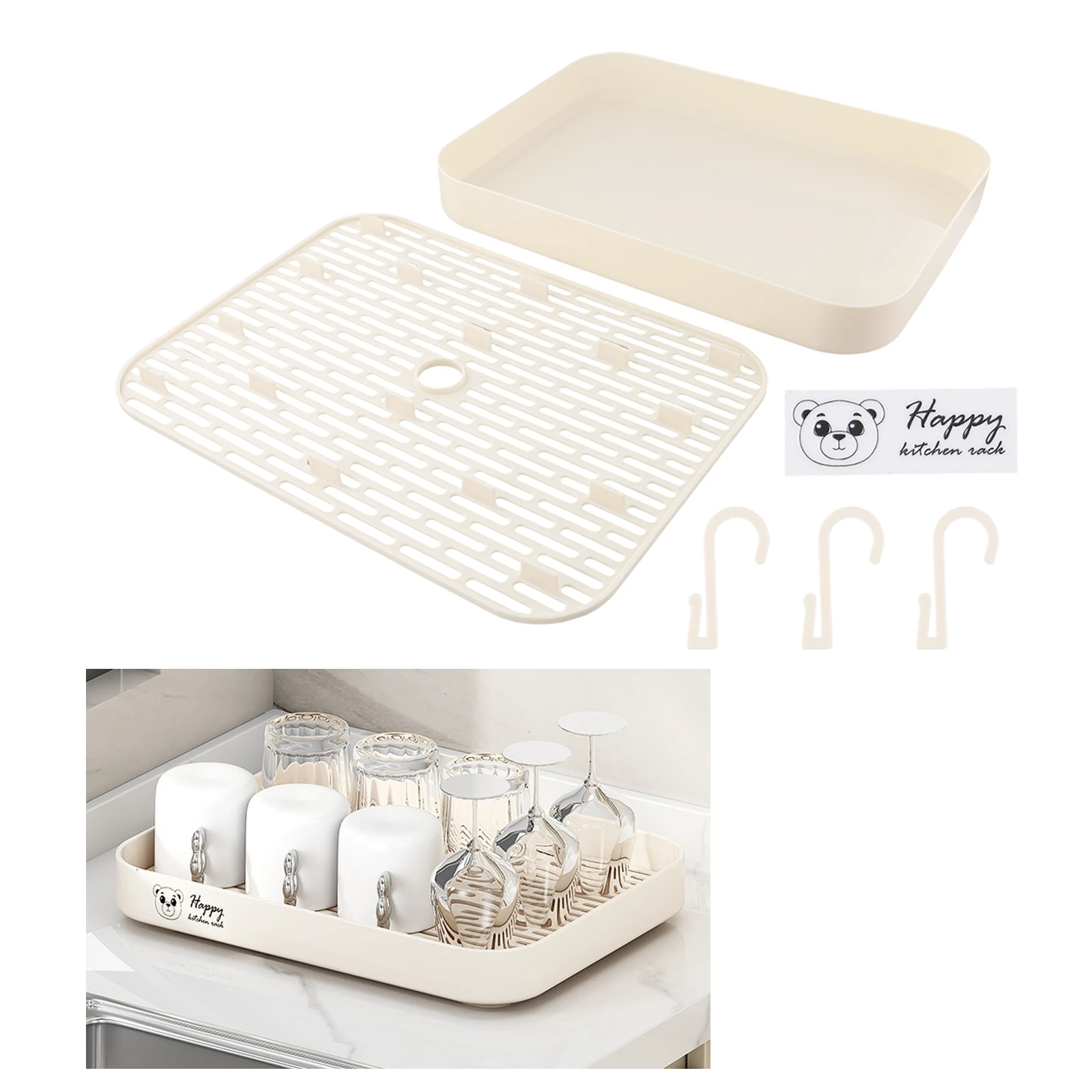 

Coffee Station 32.5x24.5x4.5cm Coffee Cups Organizer Countertop Drainer Elegant Aesthetic Layered Storage Options