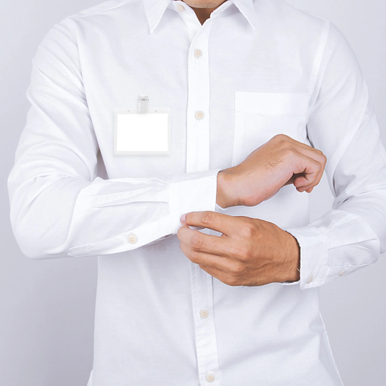 30 قطعة مقاطع شارة الاسم لاصق مقاطع بطاقة الصدر ل Id شارة حامل الربيع كليب مادة ABS قوية سهلة الحمل للمؤتمر #5