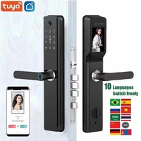 Hot Sale Aluminum Alloy Lock Digital Keyless Fingerprint Recognition TUYA APP Smart Door Lock Built-in Screen Camera