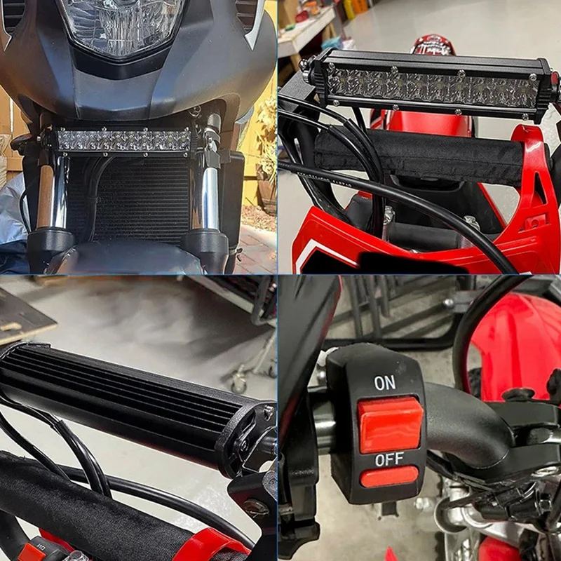 

High-Brightness LED Spotlight Kit with Mounting Bracket Switch Wiring for Dirt Pit Bike