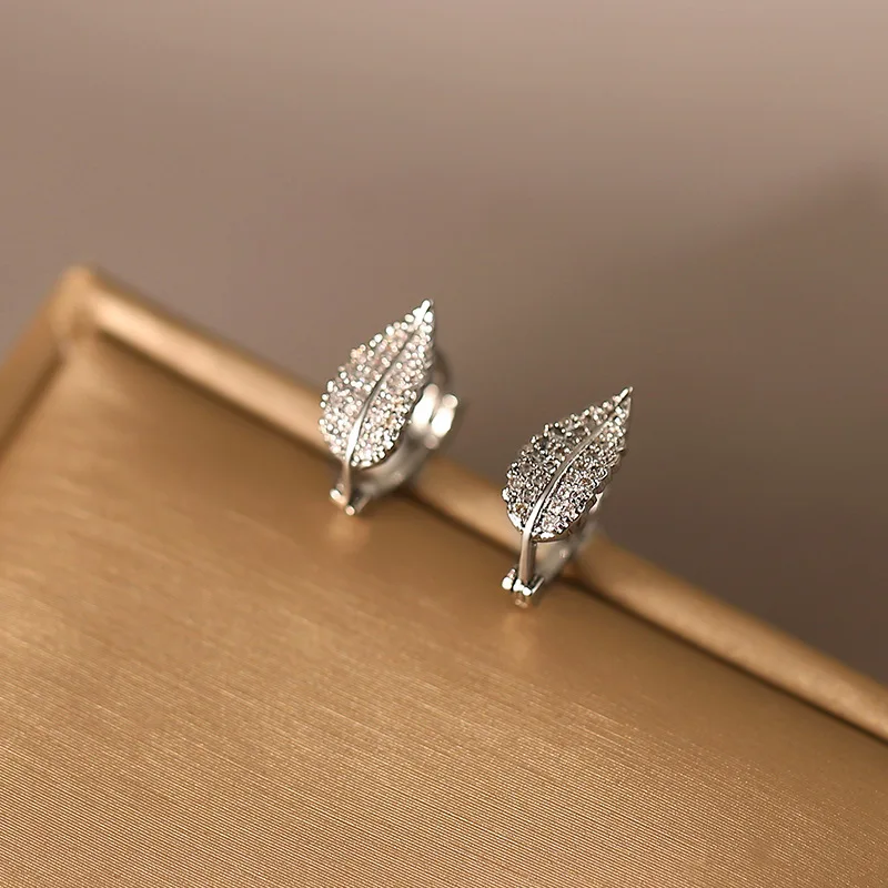REETI 925 Sterling Silver Earrings Leaf Earrings For Women Gift Fashion Jewelry Korean