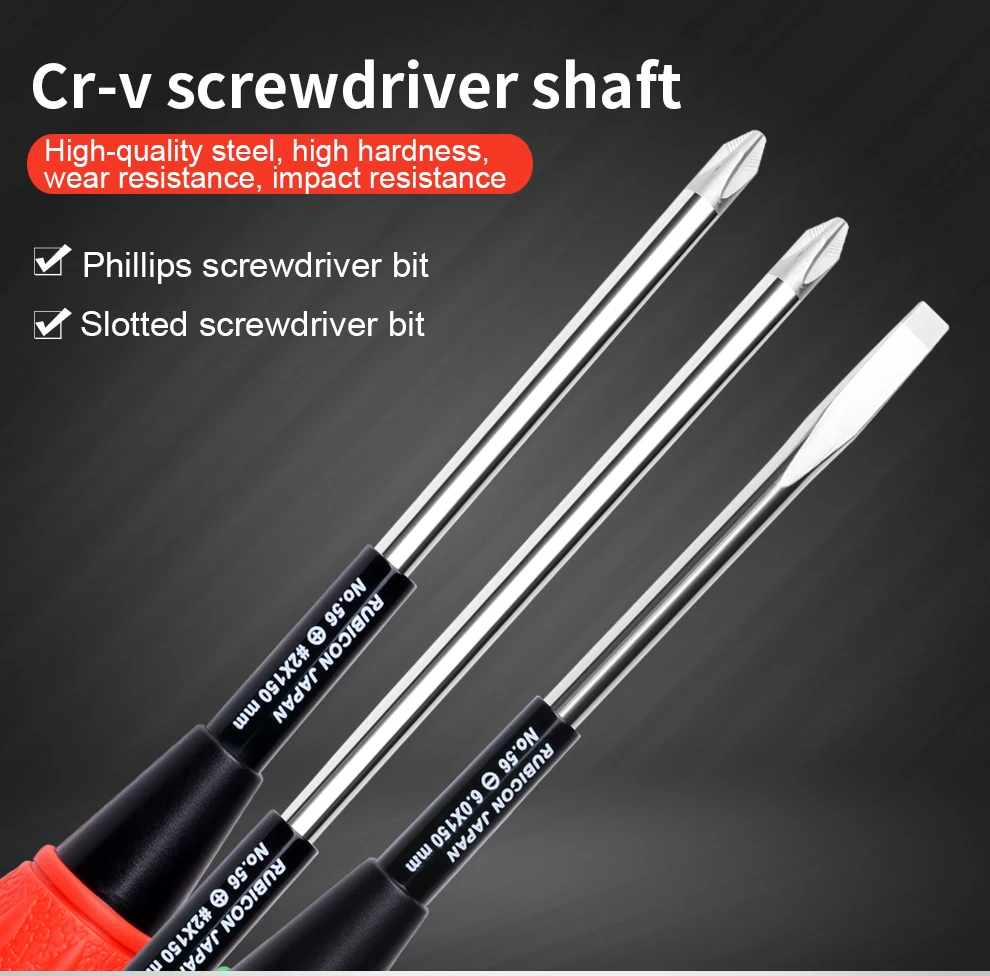 CR-V Screwdriver Magnetic Phillips Head Slotted Screwdrvier Electrician Repairing Maintenance Disassembly Screw Driver Hand Tool