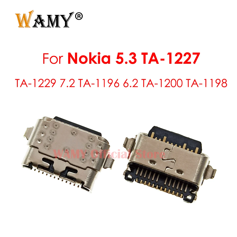 2-100Pcs USB Charger Charging Port Dock Plug Connector For Nokia 5.3 TA-1227 TA-1229 7.2 TA-1196 6.2 TA-1200 TA-1198 Jack Type C