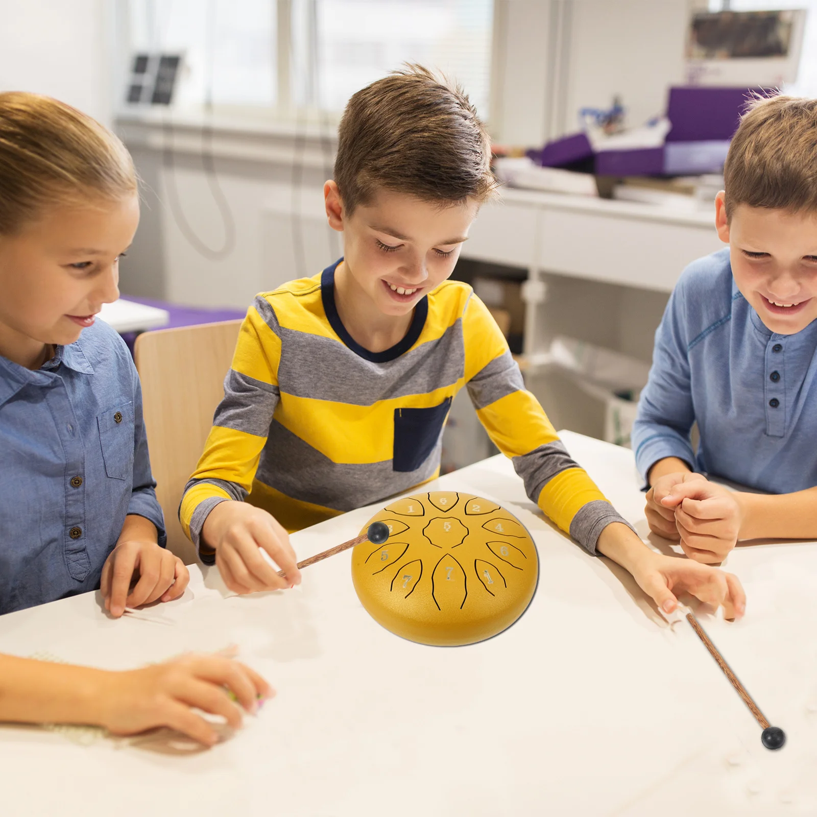 

1 Set Carbon Steel Tongue Drum Ethereal Percussion Instrument Portable Hand Drum For Yoga Meditation Sound Therapy Creative