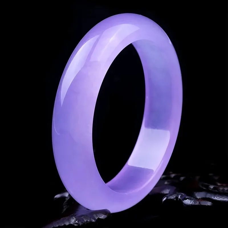 

Ice Transparent Quartzite Jade Bracelet Violet Retro Temperament Jade Bracelet