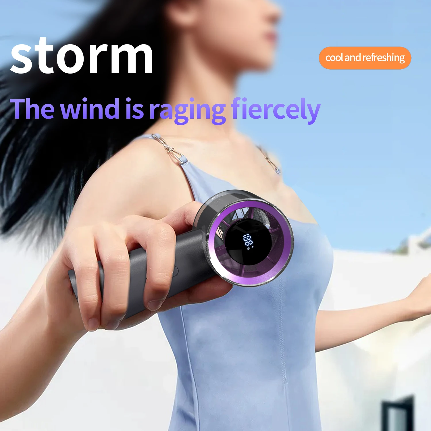 جديد وصول 2025 المحمولة مروحة تربو صغيرة USB بطارية كهربية الخالية من الشفرة مروحة يدوية للسيارة في الهواء الطلق مروحة تبريد قابلة للشحن