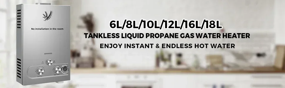 SIHAO LPG-Durchlauferhitzer – bedarfsgesteuerte Propan-/Butan-Warmwasseranlage, wandmontiert, aus Edelstahl, für Zuhause/Hütte/Wohnmobil (6L–18L Größen verfügbar) – Detail 2