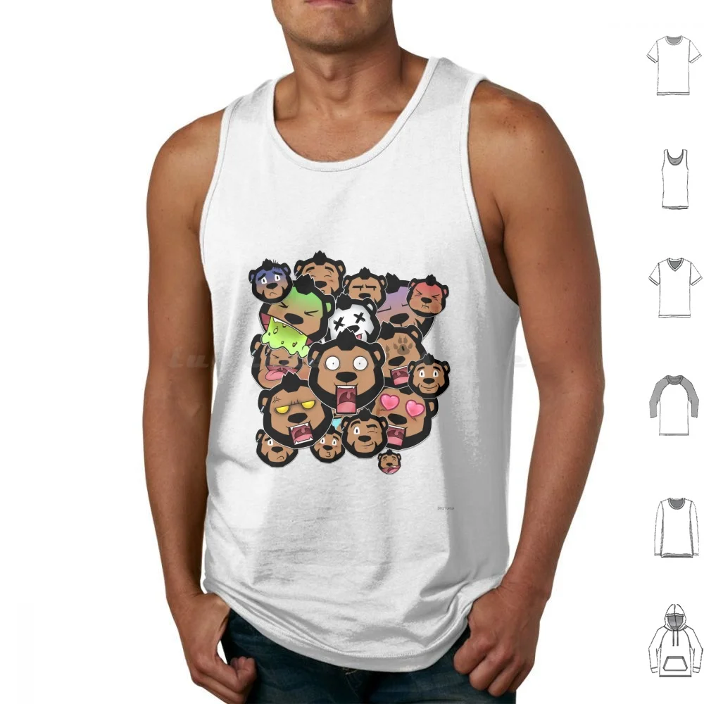 Phenomoji Moods Tank Tops Vest Sleeveless Men Nsfw Male Muscle Muscular Bara Man Butt Ass Musclebutt Concept Haze Bear