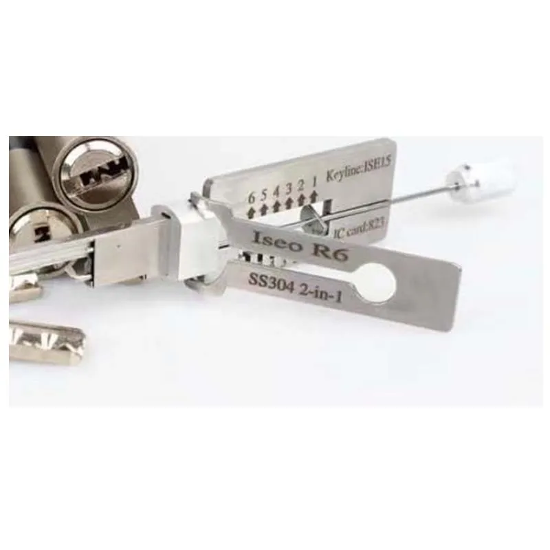 新入荷 SS304 2-IN-1 2 in 1 ISEO R6 民間住宅用ロックオープナー ロックピックセット 鍵師ツール