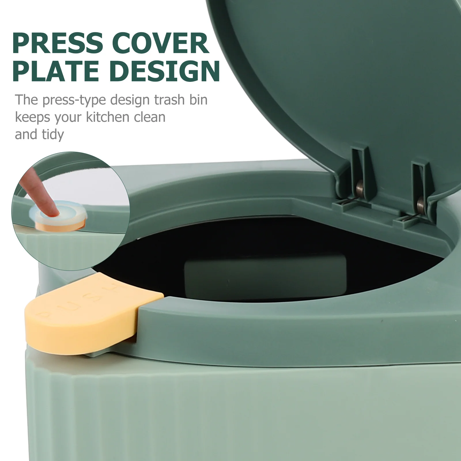 

Мусорное ведро для дома с крышкой, для кухни и ванной, нажимное, контейнер для отходов, для гостиной, пластиковое, износостойкое