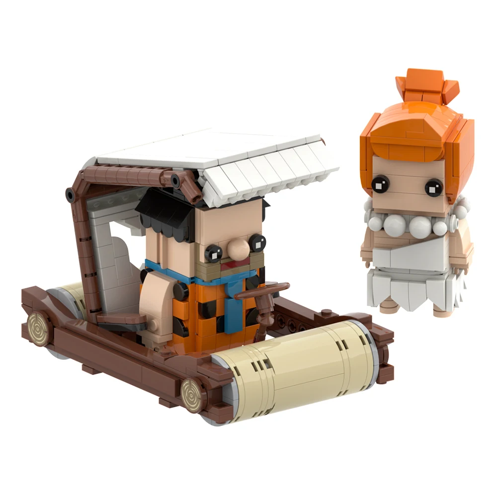 Gobricks MOC American movies Arcanes Figure Brickheadzs Building Blocks Model Freds and Wilma Bricks Assembled Toy Children Gift