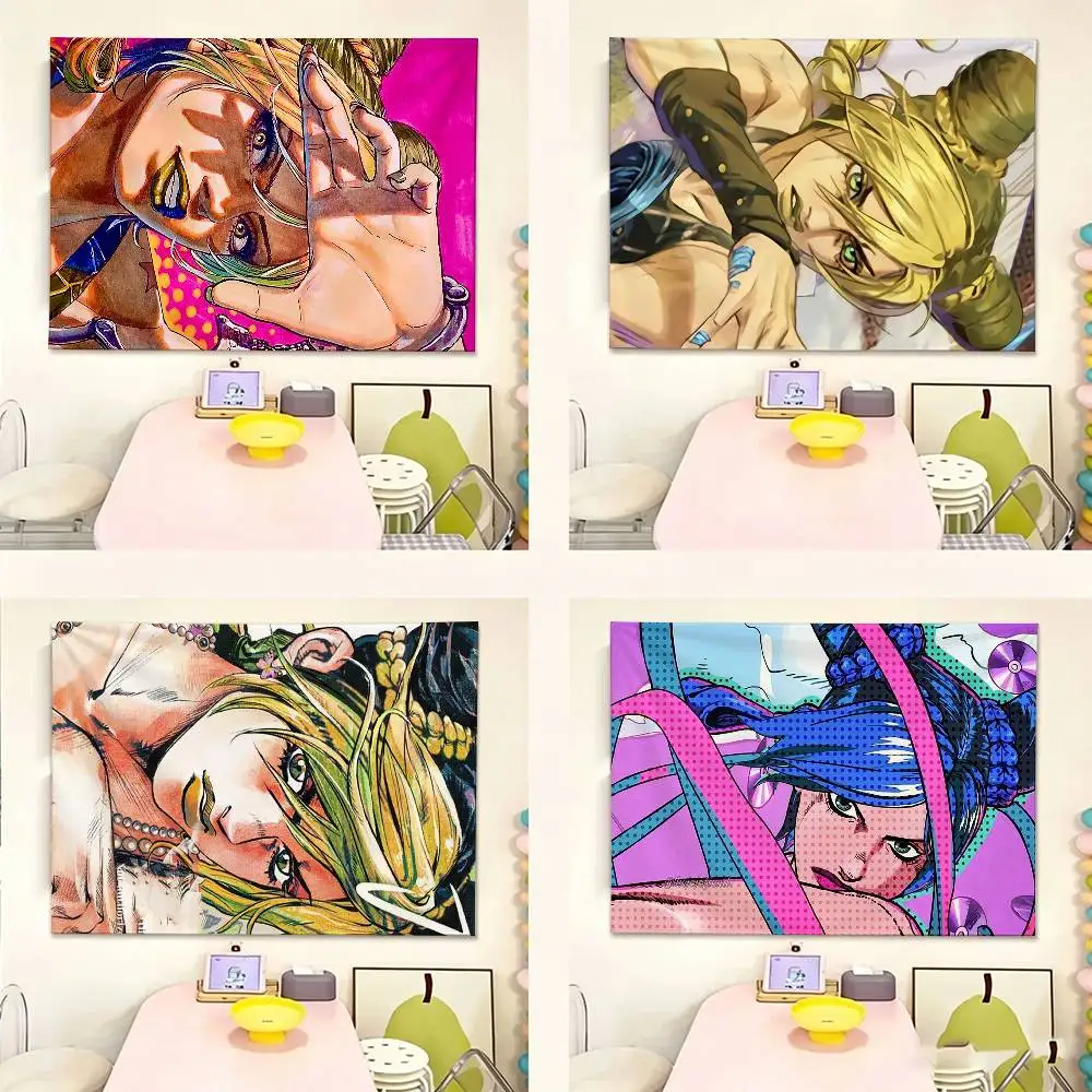 Jolyne J-Jojo   Flags Wall Hanging Tapestry Outdoor Garage Room Decorative flag Background Blanket