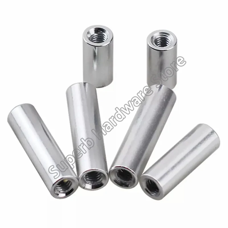 1Pc M2 M2.5 M3 M4 M5 M6 M8 M10 Round Aluminum Standoff Spacer Stud Rods Extend Long Coupling Nut For RC Multirotors L=4 to 150mm