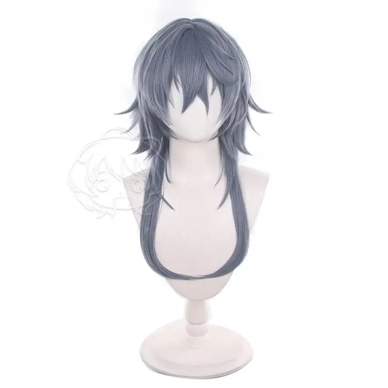 Anime Arknights Logos Herren-Cosplay-Perücken, Cosplay-Kostüme, Kopfbedeckung, 65 cm lange, simulierende, dick gefärbte, bauschige Langhaarperücken – Detail 3