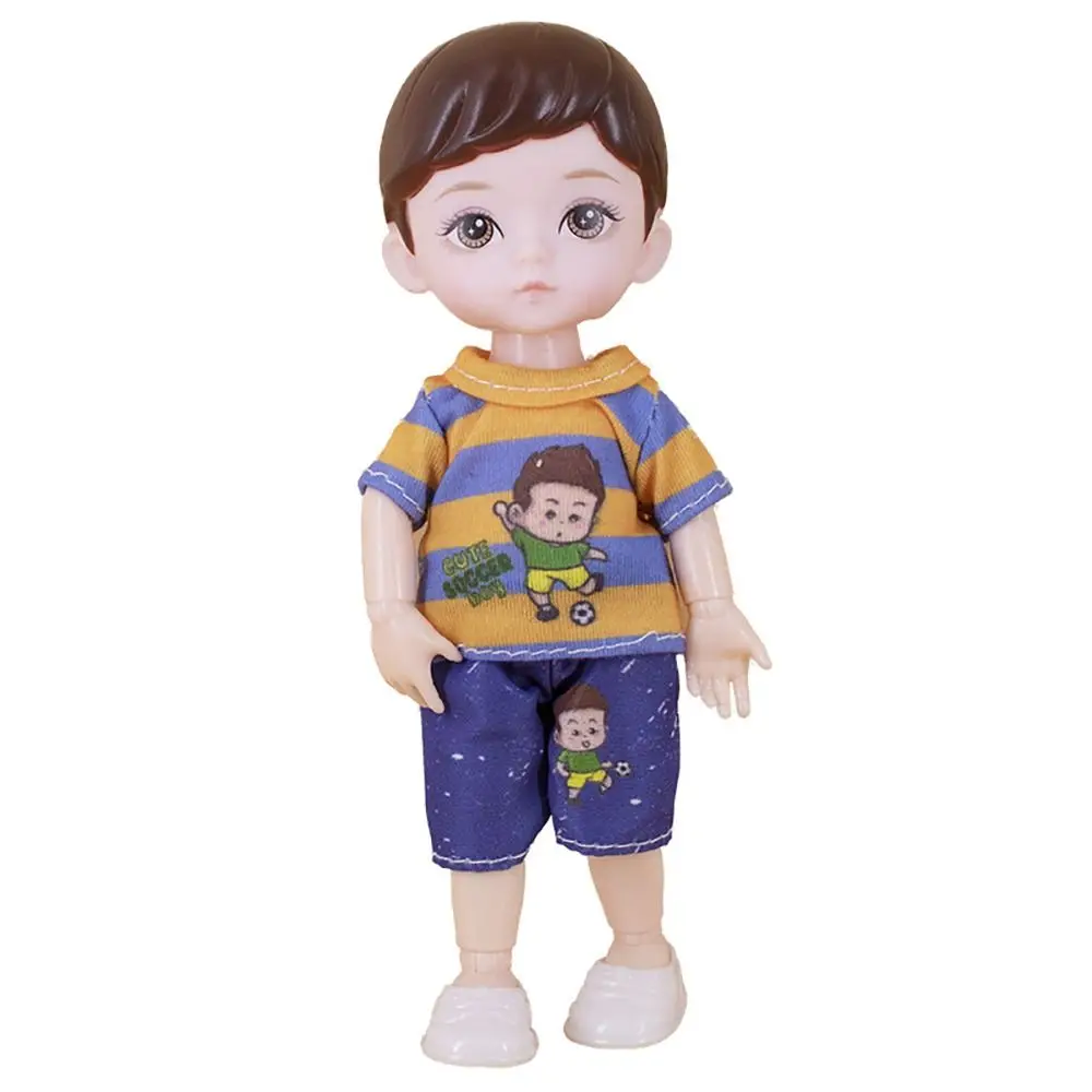 

13 Joint Dolls 16cm BJD Little Boy Doll Blue Yellow Eyes 3D Simulated Eyes BJD Doll with Clothes Cute Movable Joint Hinge Doll