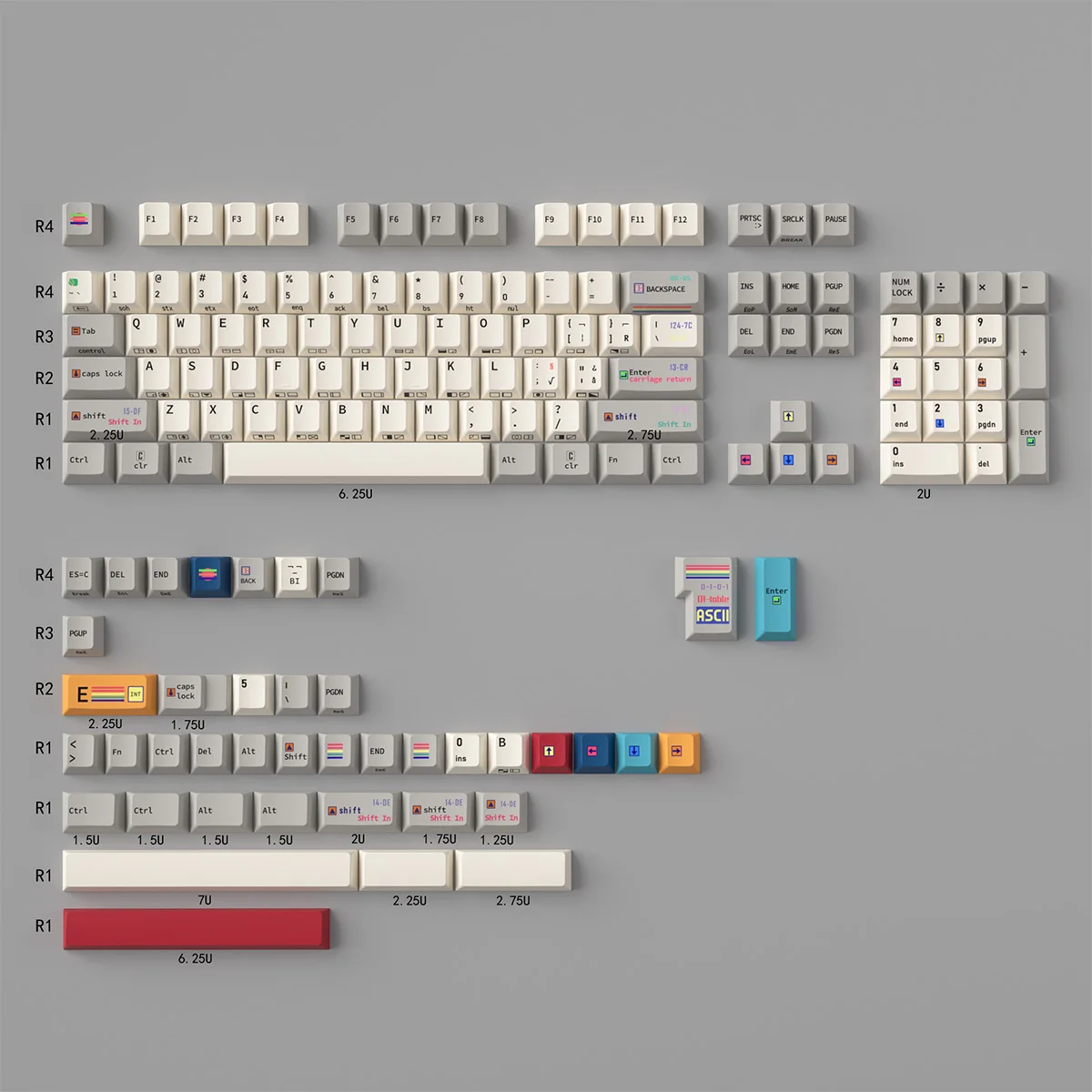 Retro PBT C64 R2 Copritasti con incisione laterale 147 tasti Sublimazione a cinque lati Cherry Profilo per tastiera meccanica