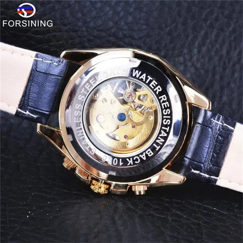 FORSINING 1030L sport 2023 Skeleton Automatic Genuine Leather Men Watch reloj para hombre Chinese Factory best sell Recommend