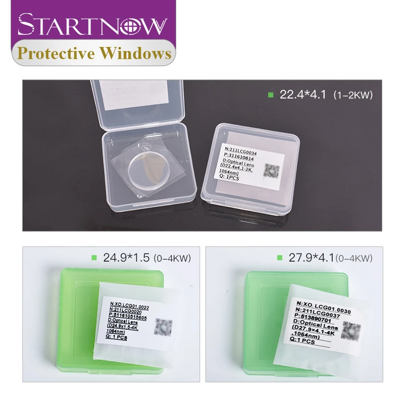 Startnow Original Raytools Laser Protective Windows 27.9x4.1mm 211LCG0037 Fiber Laser Protection Len 37x7 20KW 24.9x1.5 Cut Lens