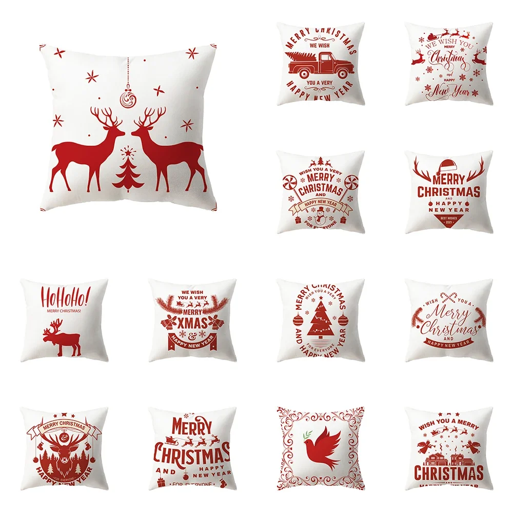 

Christmas Decoration Theme Printing Pattern Cushion Cover Home Living Room Sofa Pillow