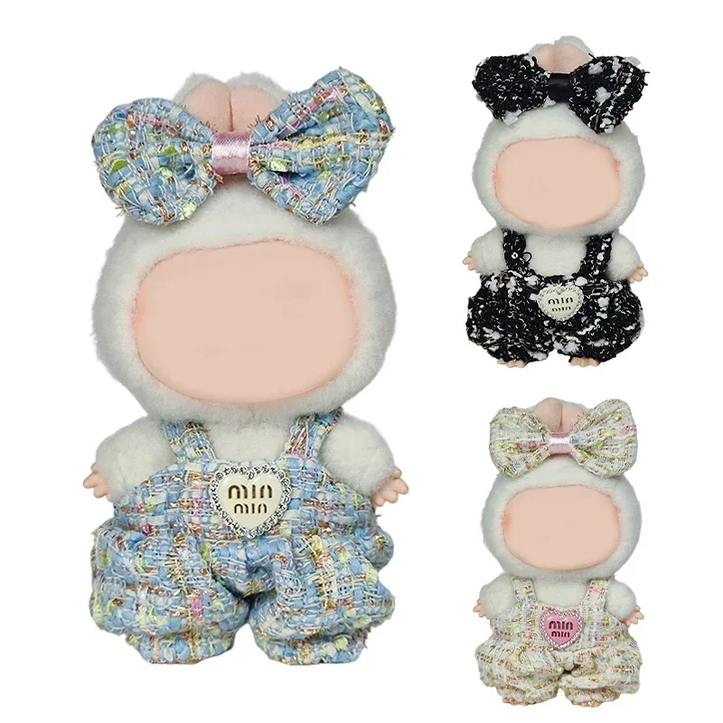 

Одежда для кукол Labubu 17 см — наряд Kawaii с бантом и стразами, очаровательный плюшевый костюм (6 цветов), идеальный подарок для коллекционеров