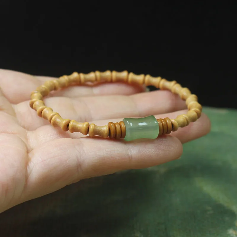 Wooden Mini Bamboo Joint 5*7 Bracelet Men and Women Crafts Ornament Buddha Beads Rosary