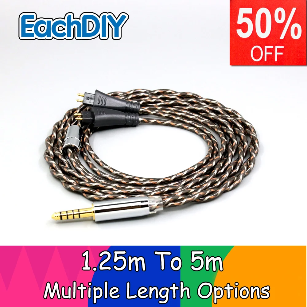 

TypeX 25AWG Litz Shielding 7n OCC Earphone Cable For TR-X00 TH-600 MK2 FOSTEX TH900 TH1000RP TH1100RP TH-909 Headphone LN008890