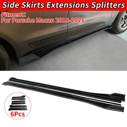For Porsche Macan 2018-2021 Car Accessories Carbon Side Skirts Extensions Splitters Kit Rocker Anti-Scratch Winglet Wings Bumper