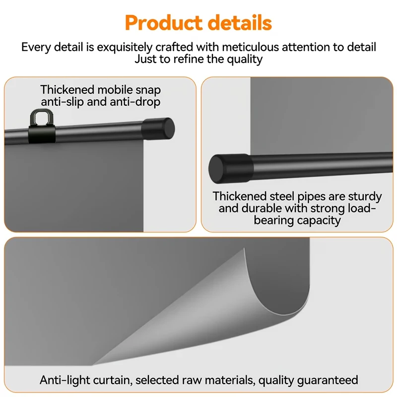High Gain Projector Screen Uniform Reflected Light Soft Projection Curtain 84inch Portable Wall Mount for Home Theater Outdoor