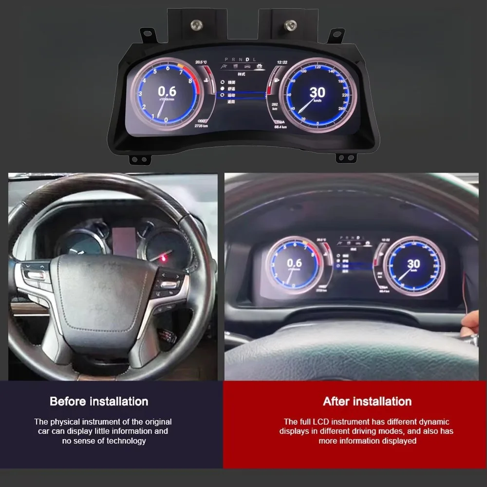 

Digital Cluster For Toyota Land Cruiser Prado 2004 2005 -2009 Virtual Cockpit Intelligence Instrument LCD Dash Panel Speedometer
