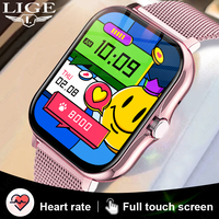 LIGE SmartWatch 1.44-inch Color Screen Full Touch Custom Dial Smartwatch Bluetooth Talking Fashion Smartwatch Men's and Women's