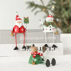 Red Christmas Hanging Pendants Soldiers Double-sides Painted Xmas Tree Decor Festival Favors Iron Art Embellishment Festival