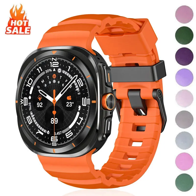 Correa de silicona para Samsung Galaxy Ultra Watch 7, pulsera deportiva suave de 47mm para Samsung Galaxy 2025 Ultra, pulsera con extremo curvo de 47mm