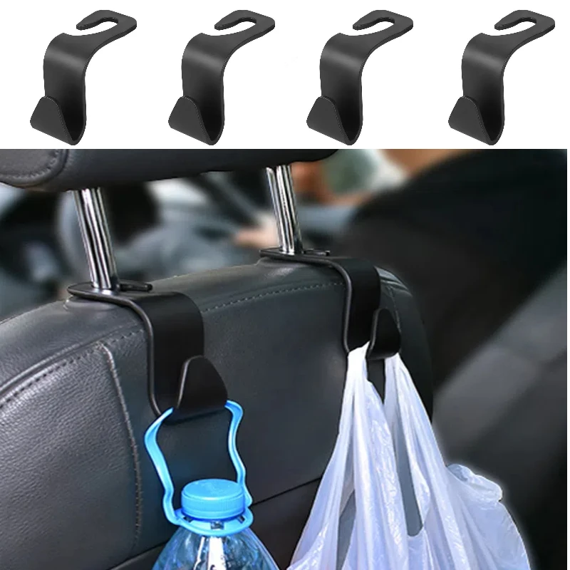 

4 Pcs Car Storage Hooks Universial Car Seat Hanger Hook Auto Interior Accessories Plastic Storage Holder For Handbag