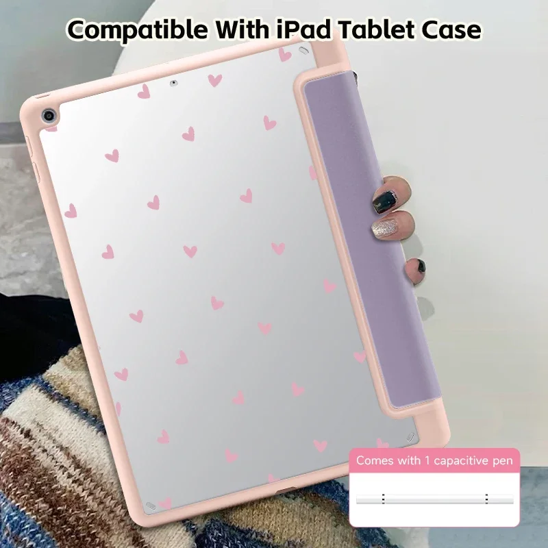Case For iPad 10.2/10.5/Pro11/10Th/10.9/12.9/Air6/5/4/Mini6,Support Sleep Wake-Up,Double-Sided Printing With Pen Slot Design