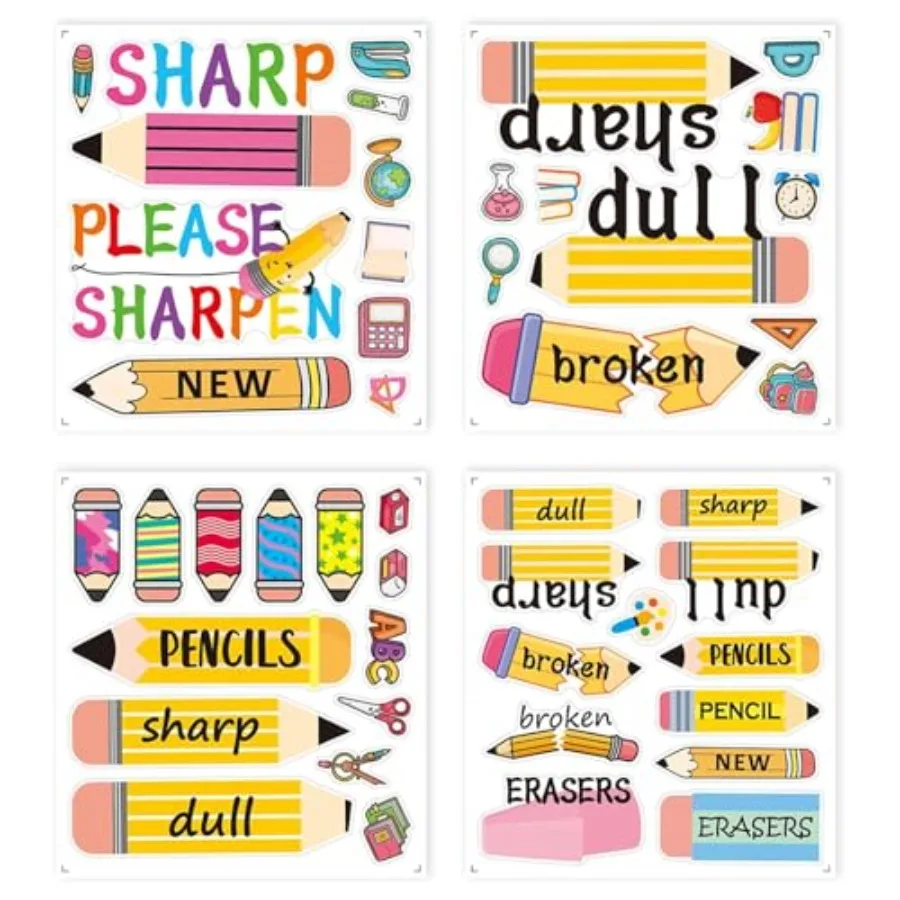 Cute Waterproof Pencil Stickers for Back to School