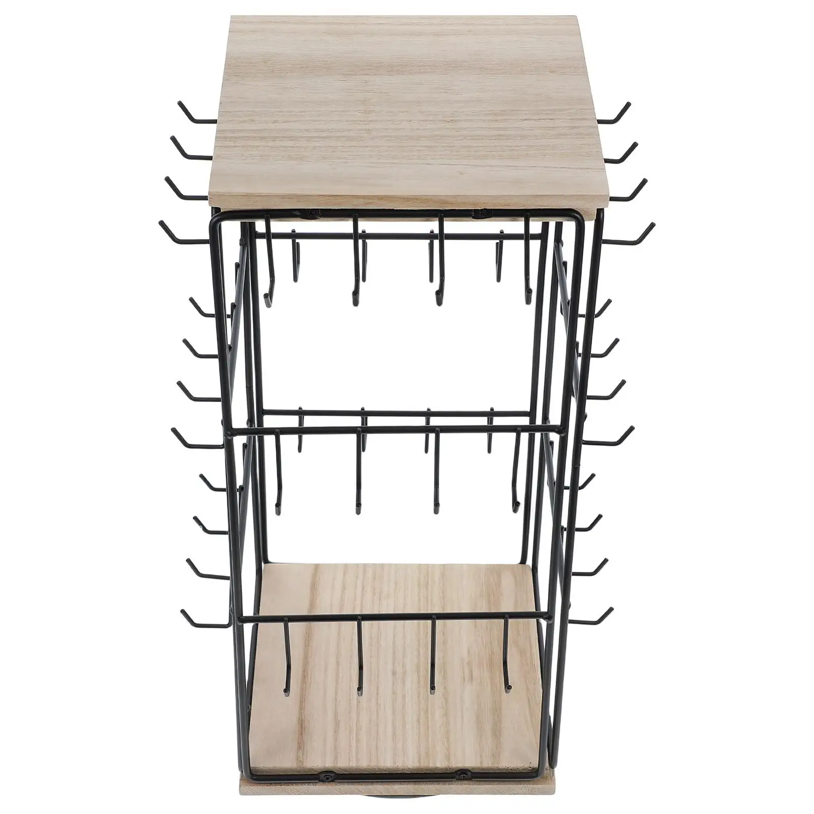 

Wood Jewelry Display Tower Rotating Earring Holder Rack Bracelet Storage Necklace Organizer Home Storage Solution