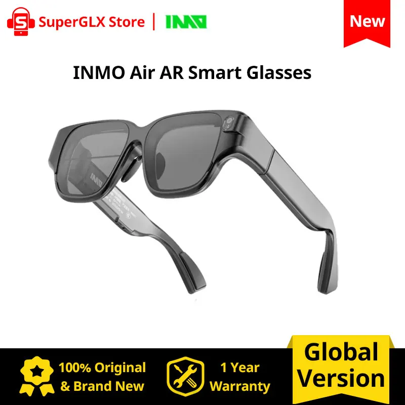 

Global Version INMO Air AR Glasses, Smart Glasses with FF 5 Megapixels Camera, Touch Control Portable Glasses, Dual Speakers