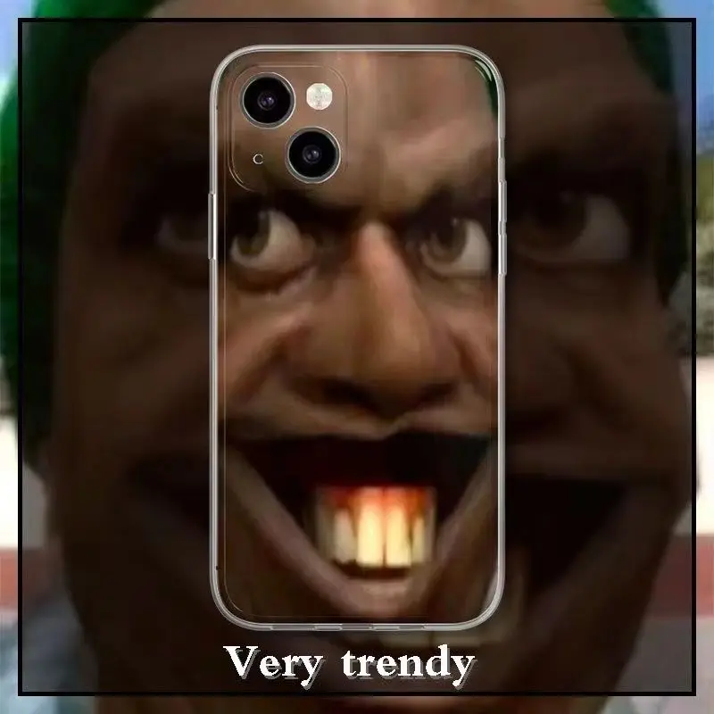 Ugly Black Brother Bucktooth Suitable for Iphone 14/15 Promax 13/12 Mini 11/7/8 Plus Soft Case Full Cover Funny Phone Case