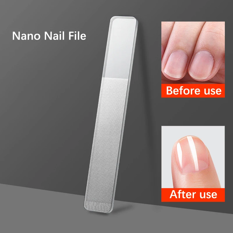 

NEW Nano Glass Nail File Buffing Natural Nail Files Crystal Nail Shiner Buffer Polisher Clear Art Manicure For Natural Nails