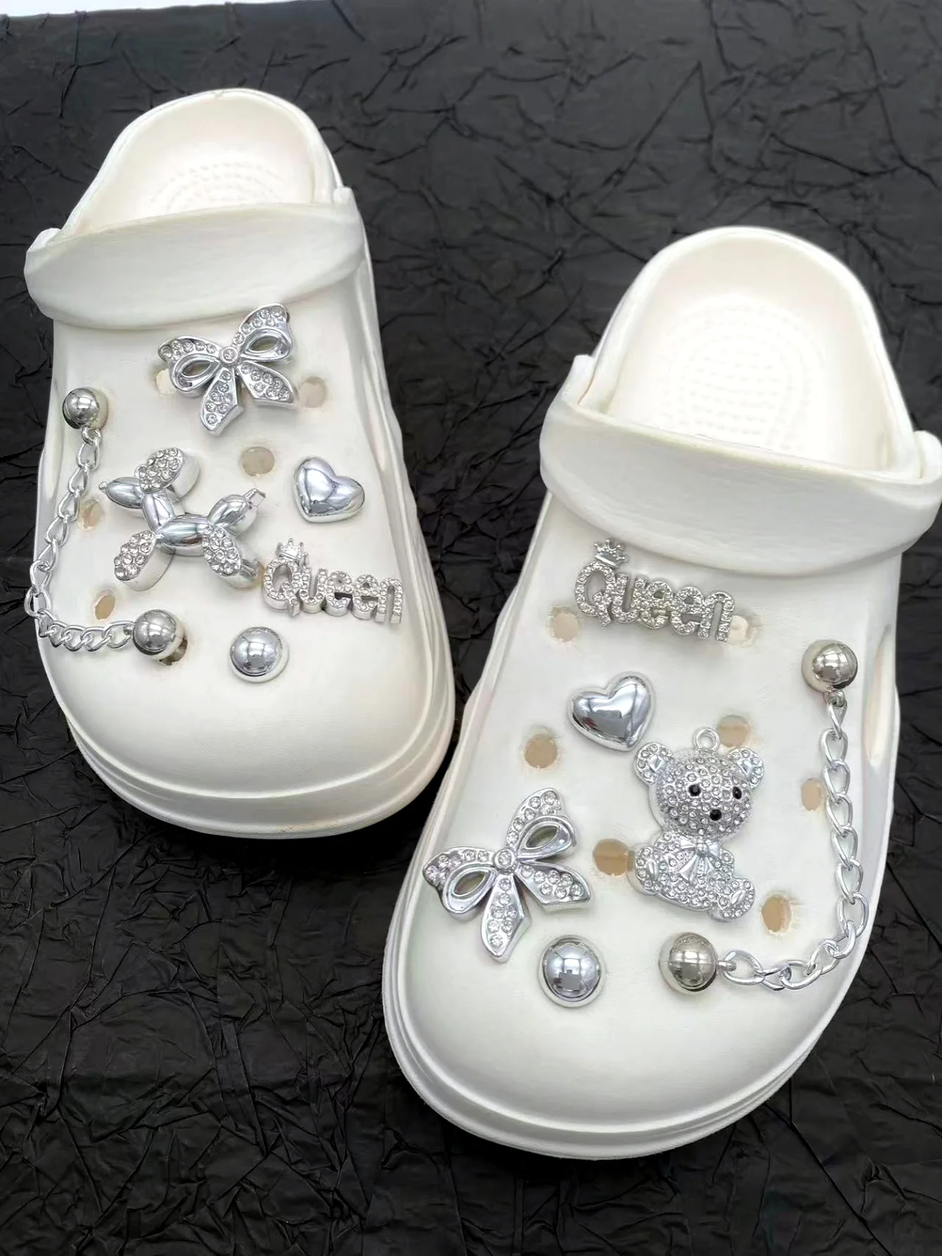 12 pieces of silver puppy shoe decoration DIY casual shoe de